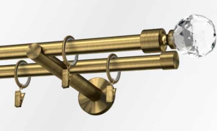Karnisz metalowy podwójny Cristal kula 170cm