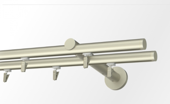 Karnisze szynowe aluminiowe satynowe Tobi