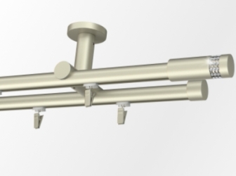 Karnisz Podwójny 150cm sufitowy przesuwny Ø19mm Carbonera