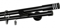 Karnisz podwójny Malibu czarna Ø 19 w kolorze czarny