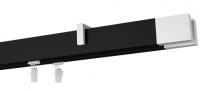 arnisz apartamentowy Ava white (Sufitowy 2 szyny) w kolorze profil - czarny, wspornik - biały