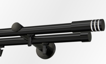  Karnisz podwójny czarny przesuwny Malibu 170cm