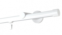 Karnisz 200cm  pojedynczy standard Rullo Ø 19 w kolorze biały połysk