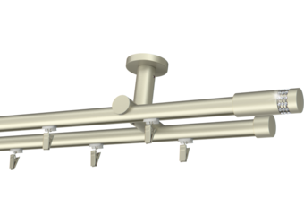 Karnisz Podwójny 150cm sufitowy przesuwny Ø19mm Carbonera