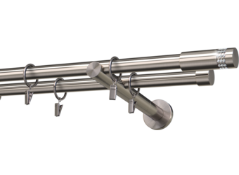 Karnisz metalowy podwójny 19mm Carbonera 170cm z długim wspornikiem