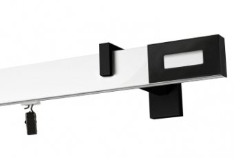 Karnisz apartamentowy Passion  250 cm w kolorze profil - biały, wspornik - czarny