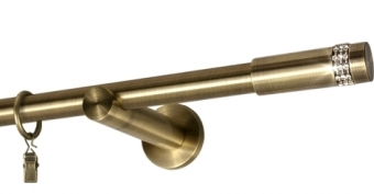 Karnisz pojedynczy Ø 19 mm mosiądz antyczny - 480 cm
