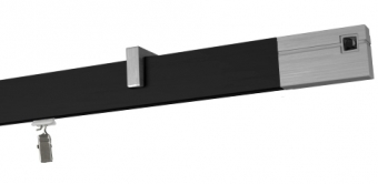 Karnisze szynowe sufitowe Estelle Onyx apartamentowy w kolorze profil - czarny,   wspornik - aluminium